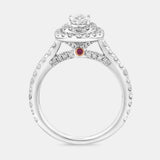 Stunning 1.5 CT Oval Moissanite Engagement Ring in Halo and Pave Designs 2