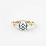 Cushion Three Stone Lab Grown Diamond Engagement Ring