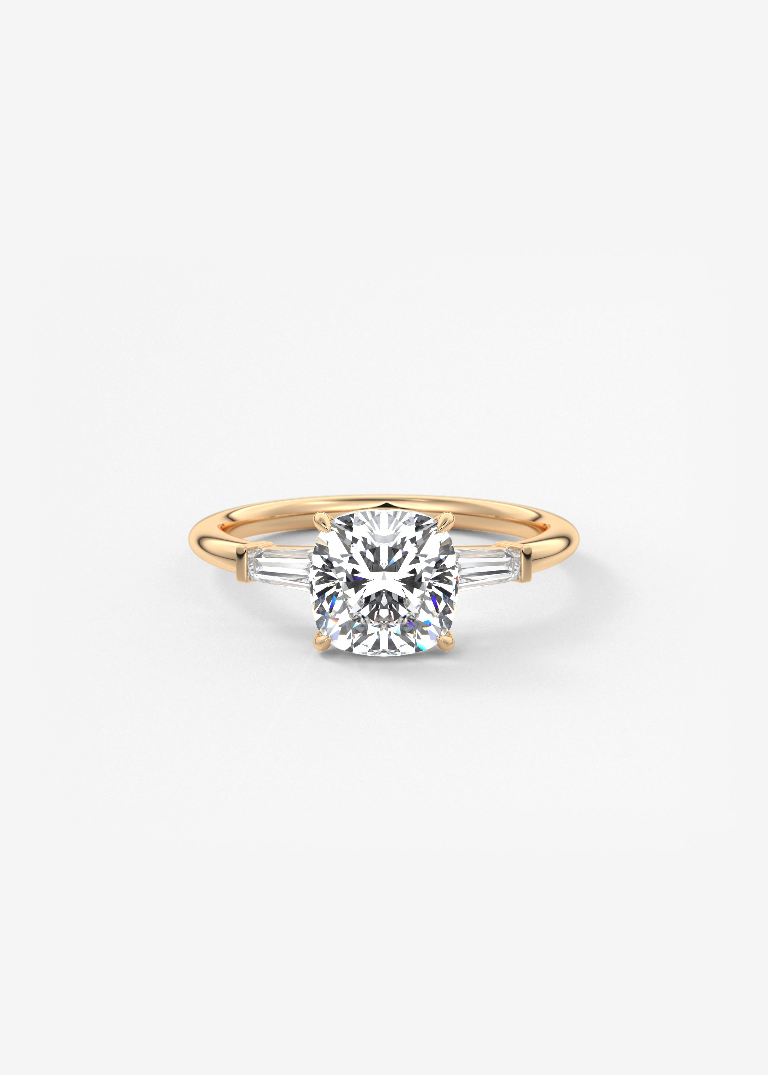 Cushion Three Stone Lab Grown Diamond Engagement Ring