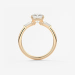 Cushion Three Stone Lab Grown Diamond Engagement Ring