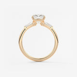 Cushion Three Stone Lab Grown Diamond Engagement Ring