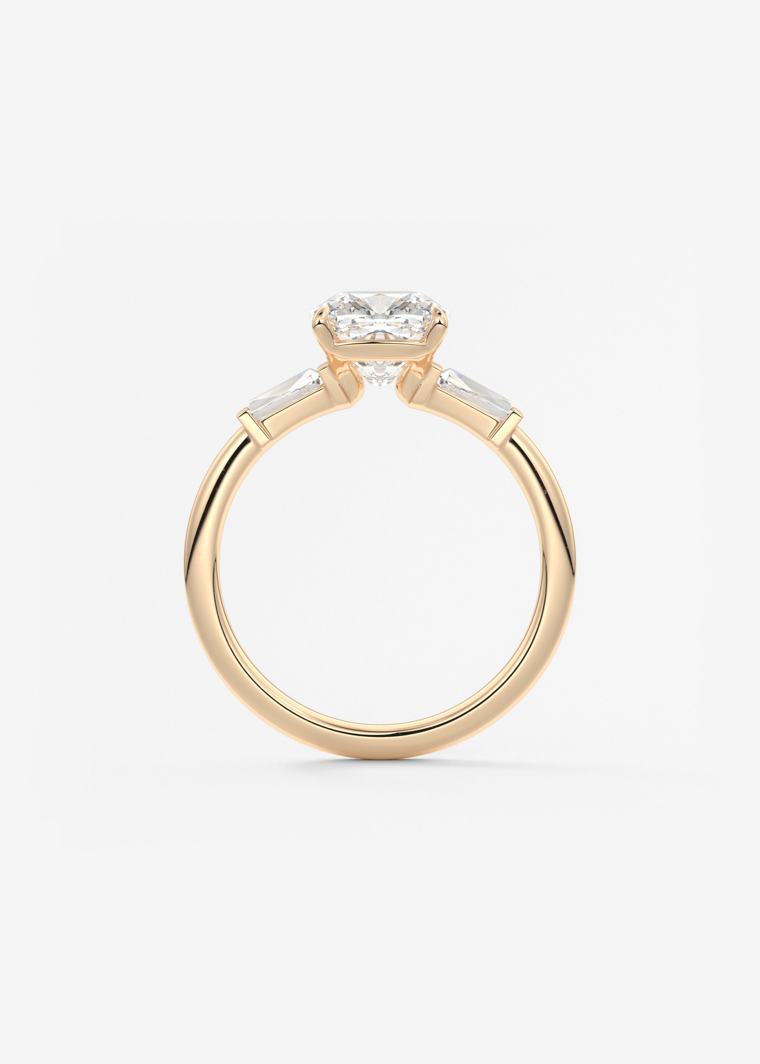 Cushion Three Stone Lab Grown Diamond Engagement Ring