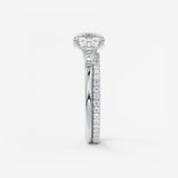 Cushion Three Stone Lab Grown Diamond Engagement Ring