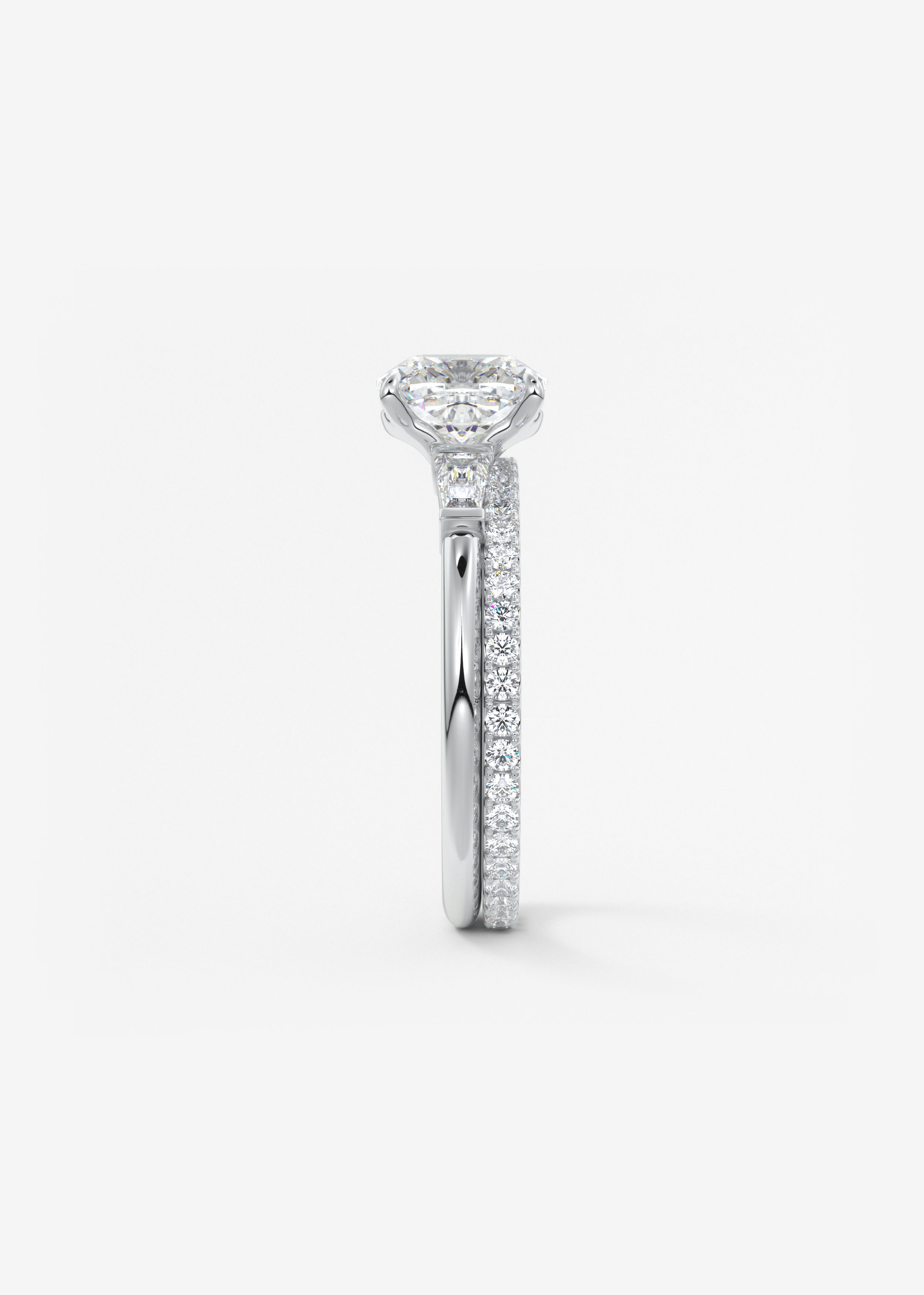 Cushion Three Stone Lab Grown Diamond Engagement Ring