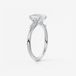 Cushion Three Stone Lab Grown Diamond Engagement Ring