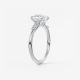 Cushion Three Stone Lab Grown Diamond Engagement Ring