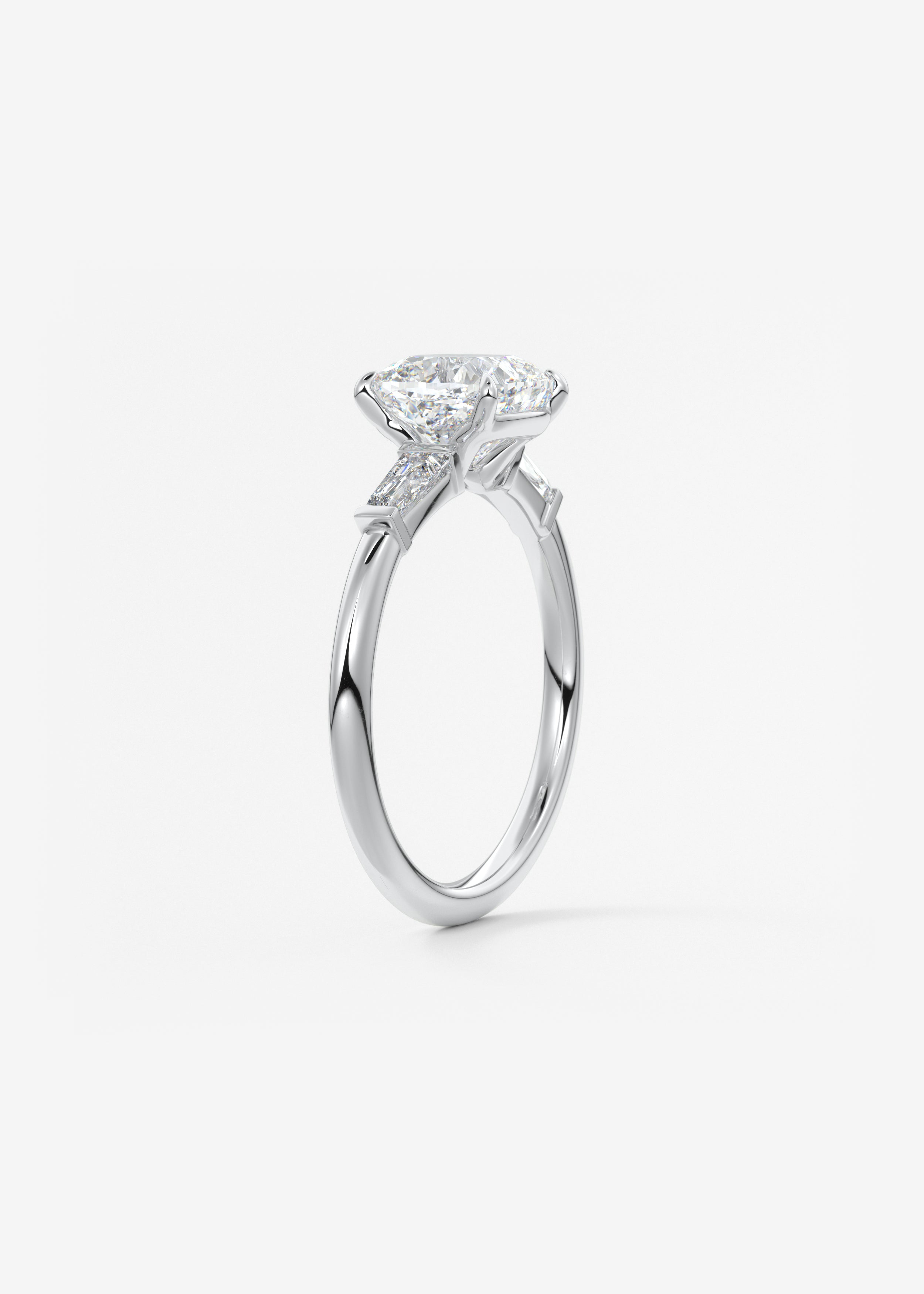 Cushion Three Stone Lab Grown Diamond Engagement Ring