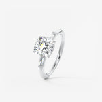 Cushion Three Stone Lab Grown Diamond Engagement Ring