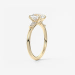 Cushion Three Stone Lab Grown Diamond Engagement Ring