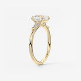 Cushion Three Stone Lab Grown Diamond Engagement Ring