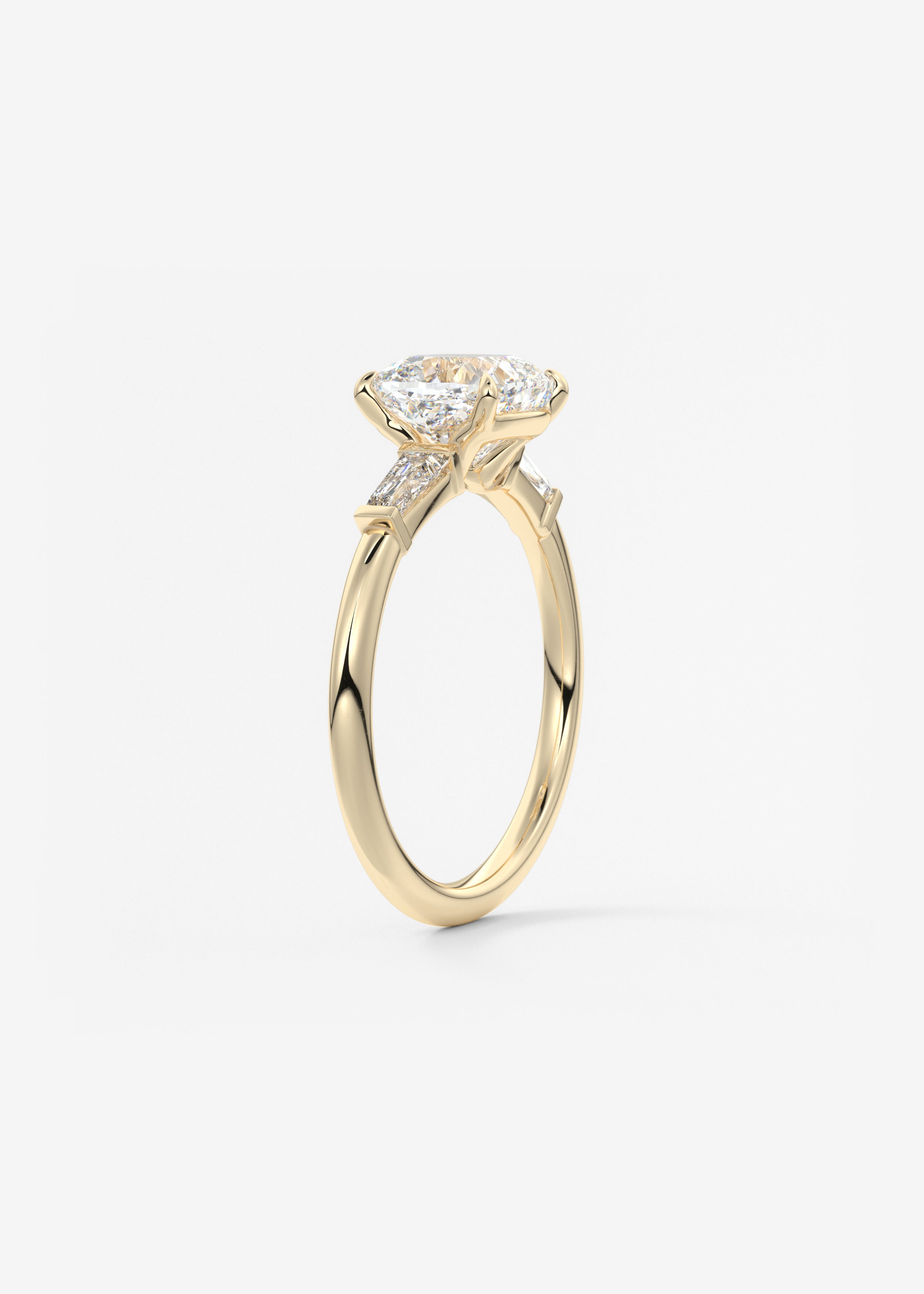 Cushion Three Stone Lab Grown Diamond Engagement Ring