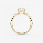 Cushion Three Stone Lab Grown Diamond Engagement Ring