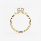 Cushion Three Stone Lab Grown Diamond Engagement Ring