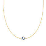 0.90 CT Round Aquamarine Lab Made Diamond-March Birthstone Necklace 1