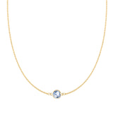 0.90 CT Round Aquamarine Lab Made Diamond-March Birthstone Necklace 1