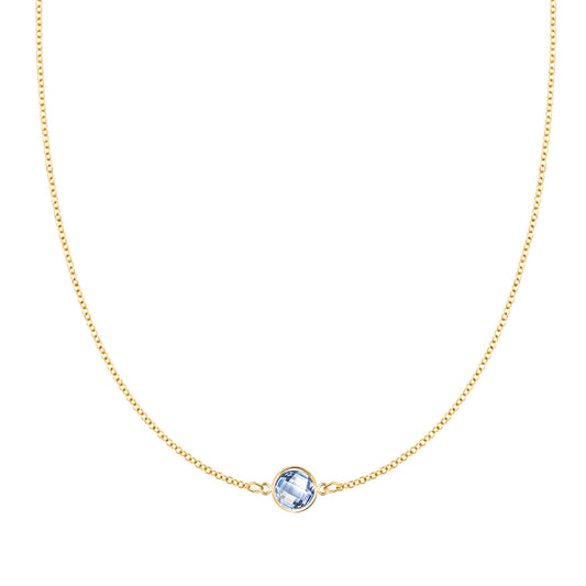 0.90 CT Round Aquamarine Lab Made Diamond-March Birthstone Necklace 1