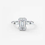 Emerald Three Stone Lab Grown Diamond Engagement Ring