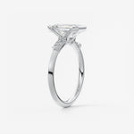 Emerald Three Stone Lab Grown Diamond Engagement Ring