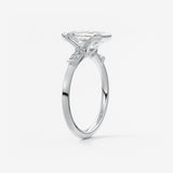 Emerald Three Stone Lab Grown Diamond Engagement Ring