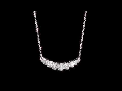 Round Cut Cubic Zirconia in 925 Sterling Silver Necklace 11