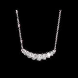 Round Cut Cubic Zirconia in 925 Sterling Silver Necklace 7