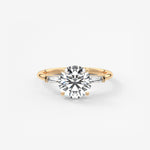 Round Three Stone Lab Grown Diamond Engagement Ring