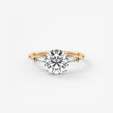 Round Three Stone Lab Grown Diamond Engagement Ring