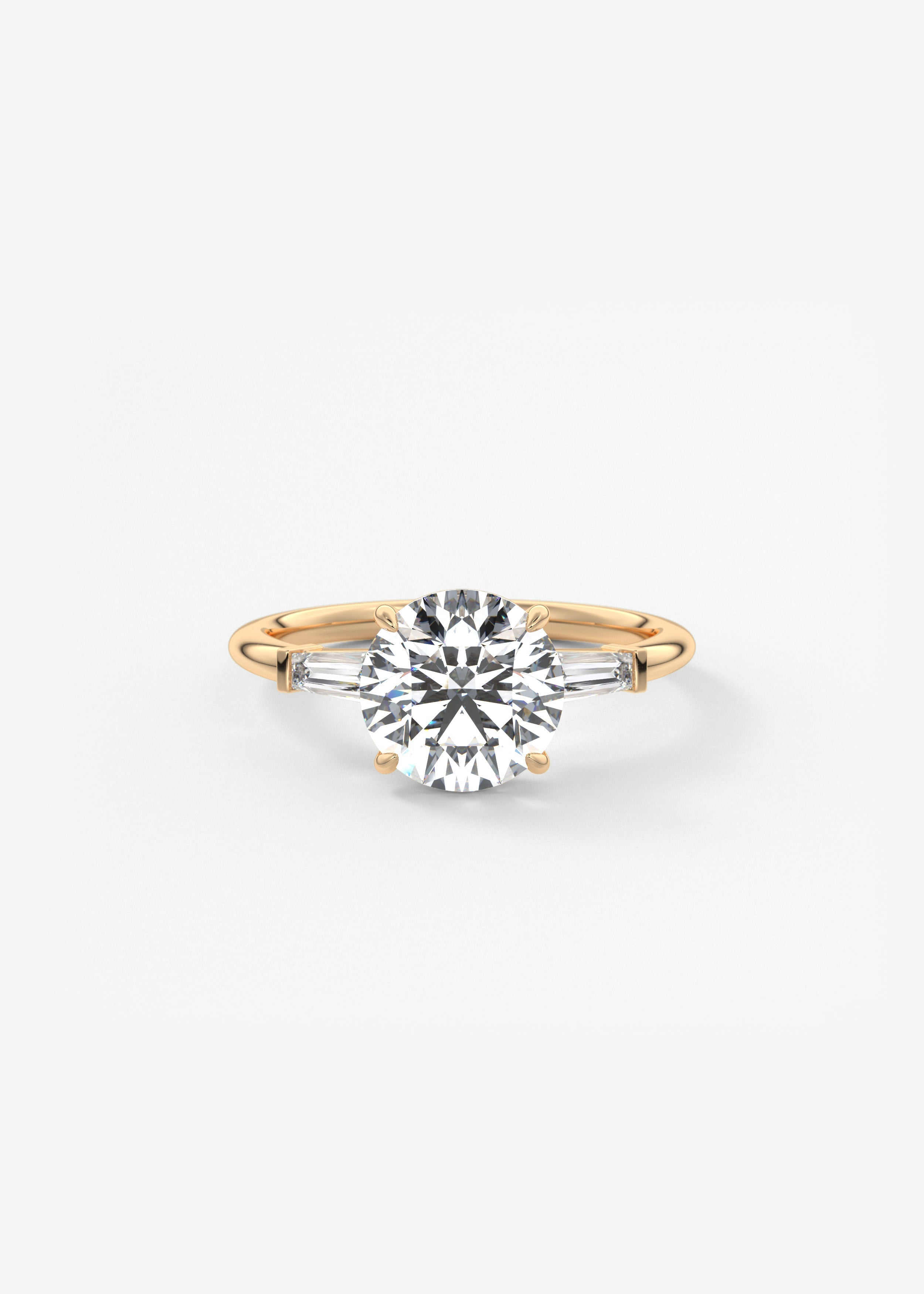 Round Three Stone Lab Grown Diamond Engagement Ring