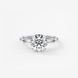 Round Three Stone Lab Grown Diamond Engagement Ring