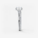 Round Three Stone Lab Grown Diamond Engagement Ring