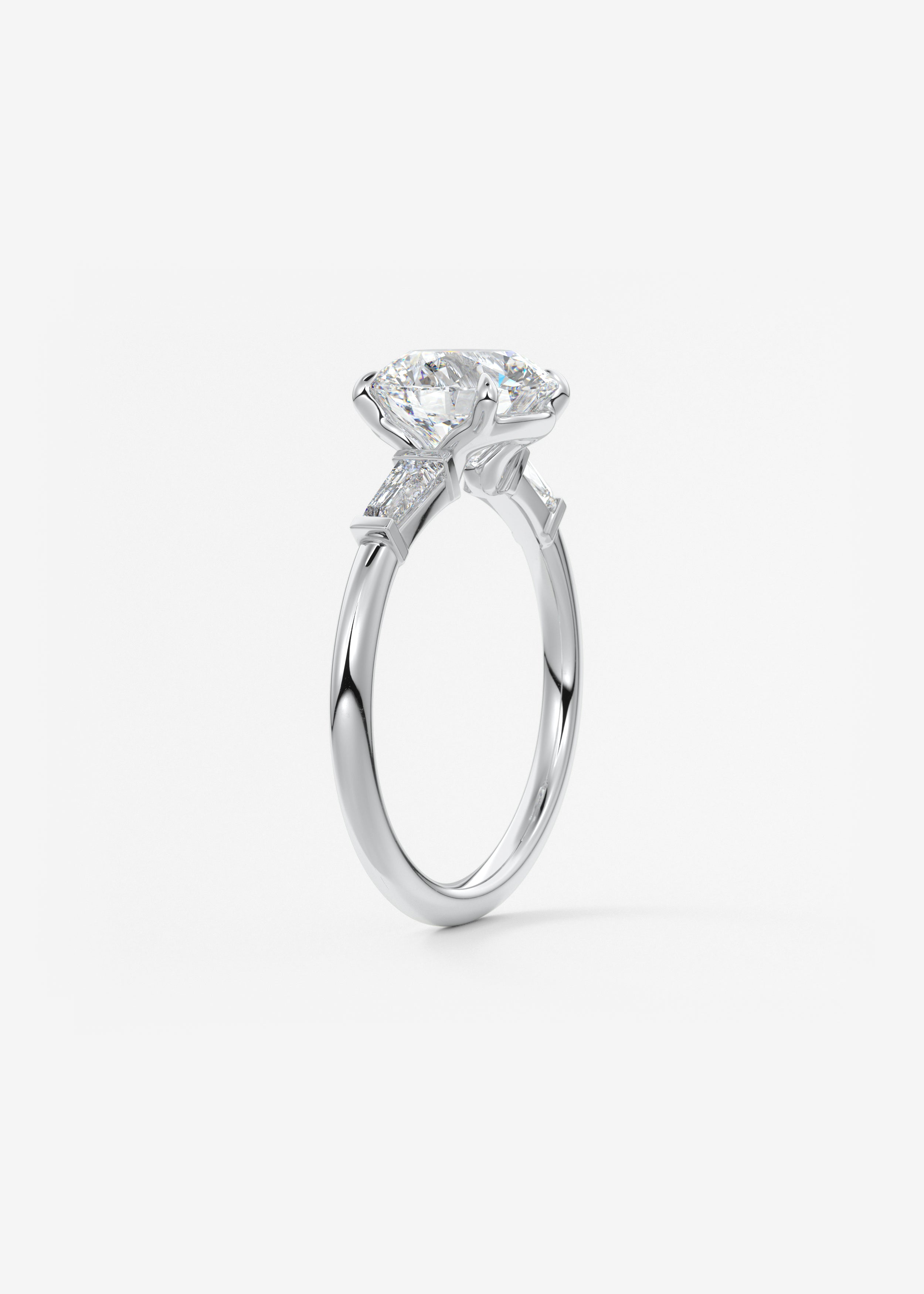 Round Three Stone Lab Grown Diamond Engagement Ring