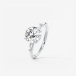 Round Three Stone Lab Grown Diamond Engagement Ring
