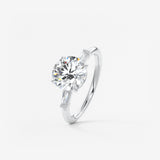 Round Three Stone Lab Grown Diamond Engagement Ring