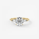 Round Three Stone Lab Grown Diamond Engagement Ring