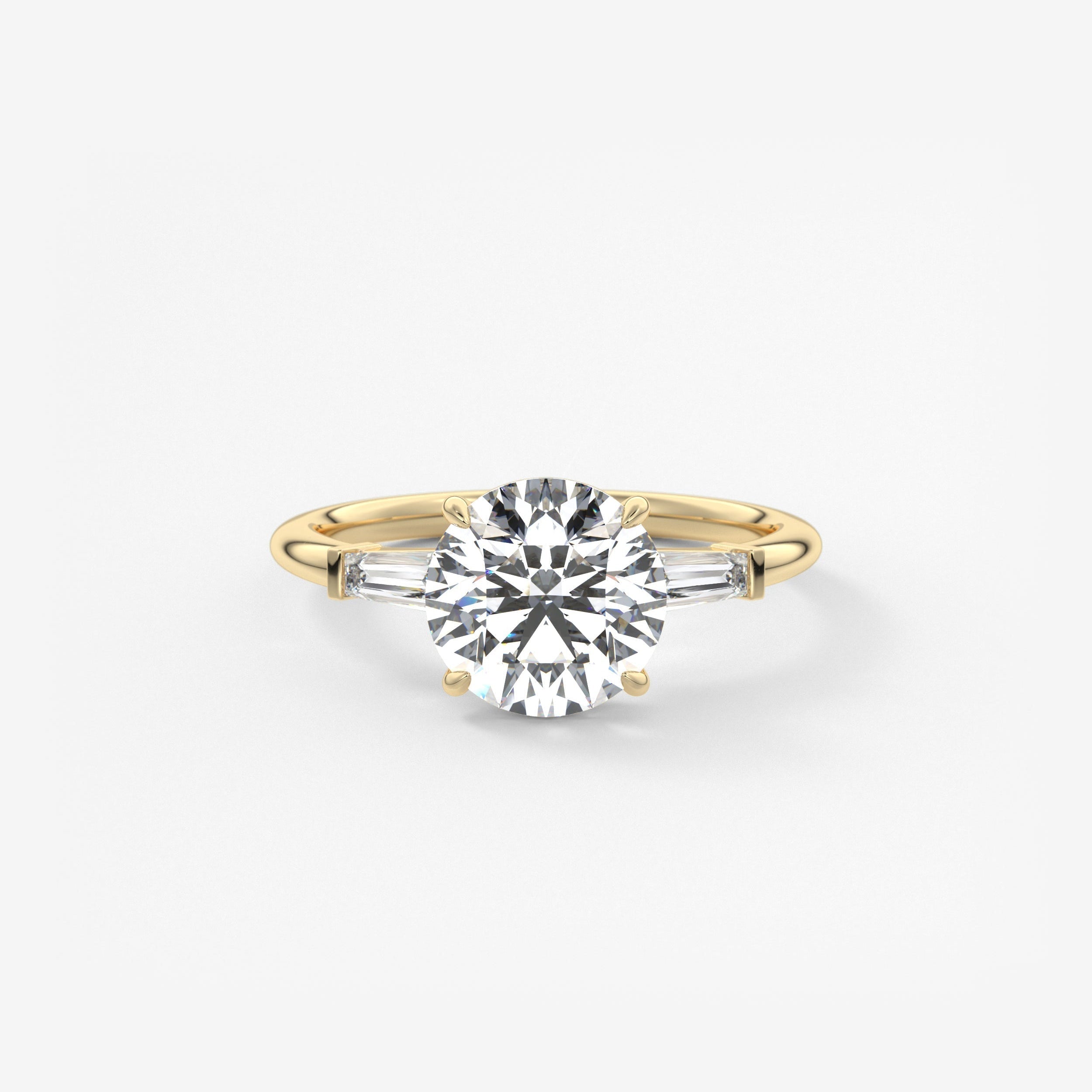 Round Three Stone Lab Grown Diamond Engagement Ring