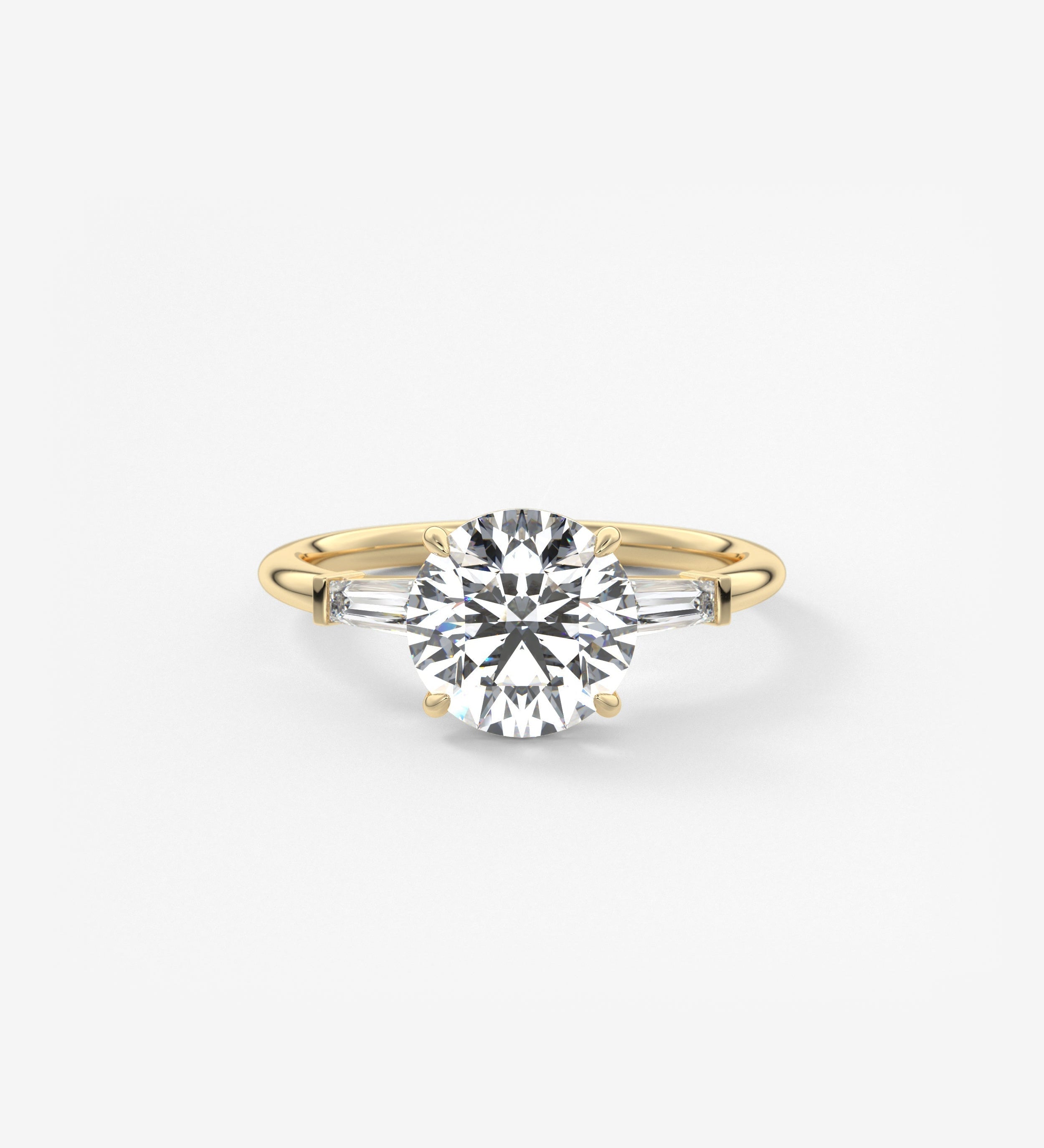 Round Three Stone Lab Grown Diamond Engagement Ring