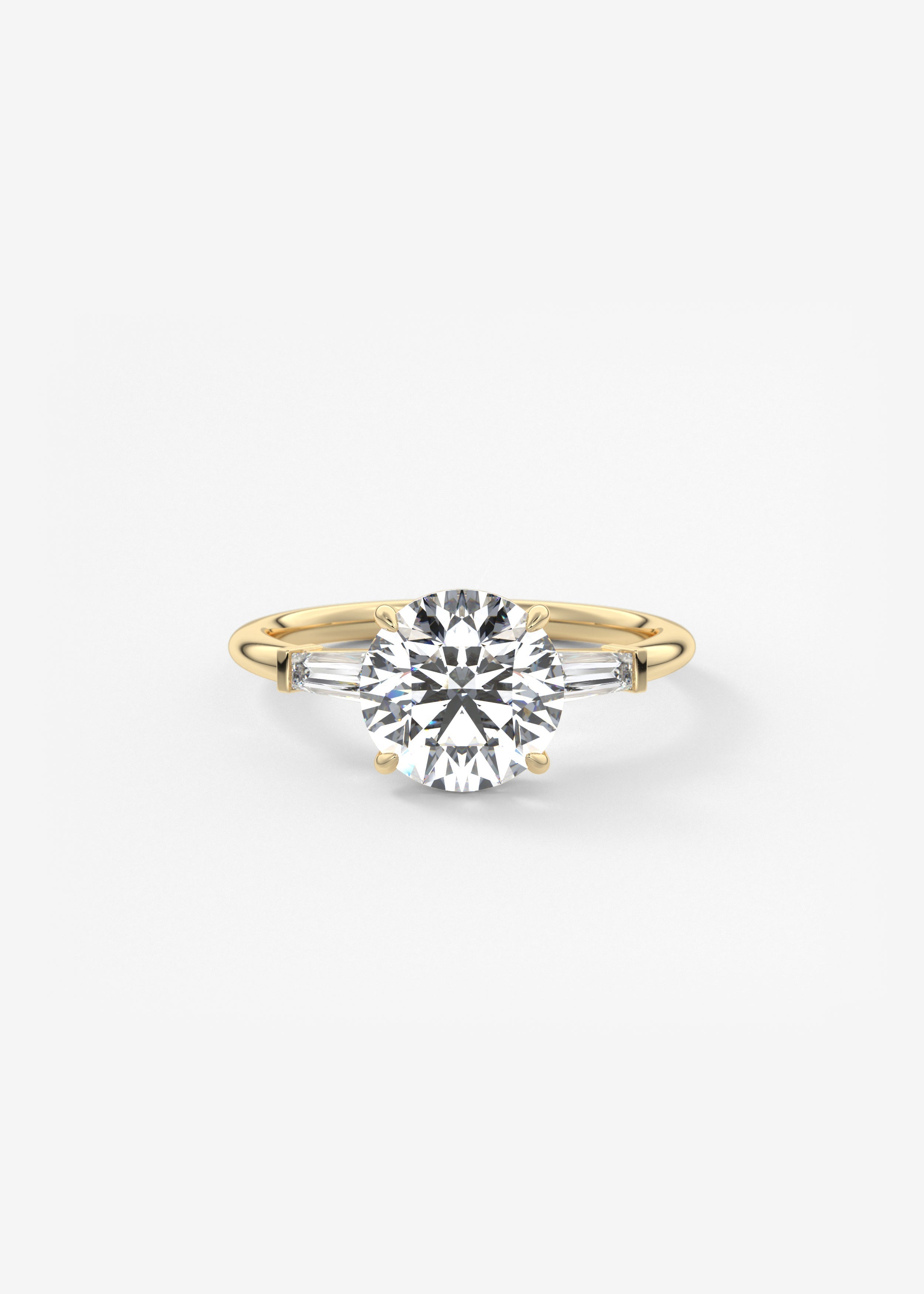 Round Three Stone Lab Grown Diamond Engagement Ring