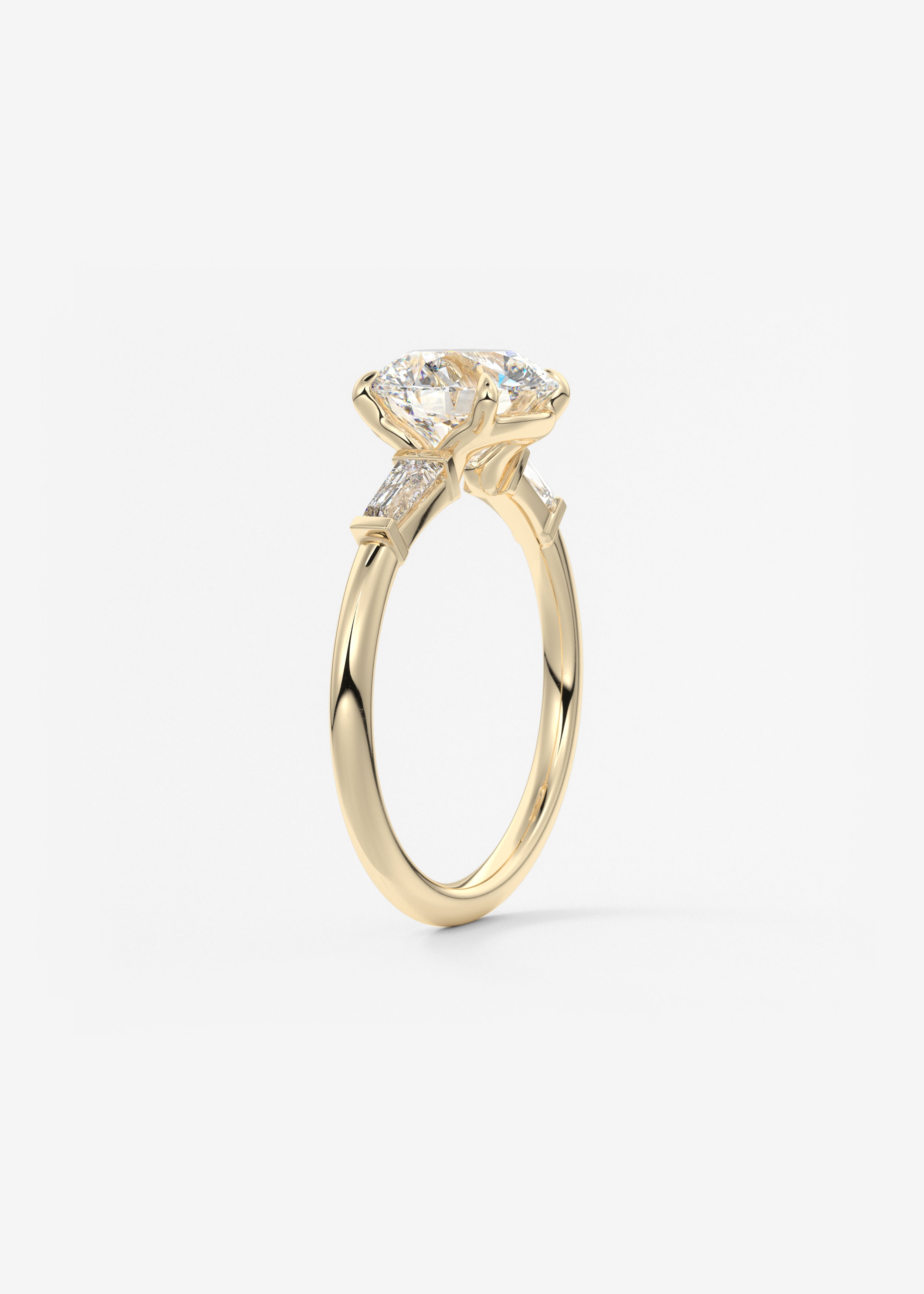 Round Three Stone Lab Grown Diamond Engagement Ring