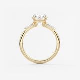 Round Three Stone Lab Grown Diamond Engagement Ring