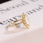 Stunning 1.0 - 2.0 CT Marquise Moissanite Engagement Ring with Pave & Hidden Halo Design 10