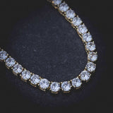 40 CT Round Moissanite Diamond Tennis Silver Necklace For Him 7