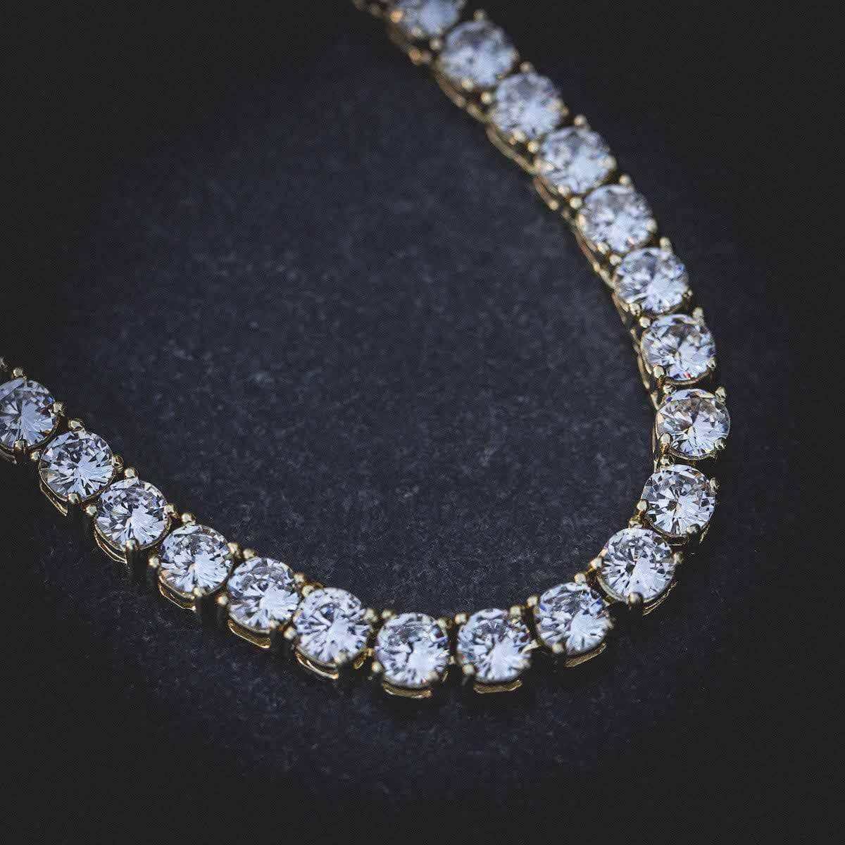 40 CT Round Moissanite Diamond Tennis Silver Necklace For Him 7