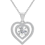 Round Cut Cubic Zirconia in 925 Sterling Silver Necklace 1