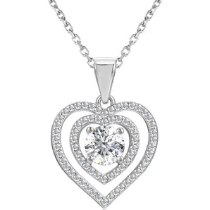 Round Cut Cubic Zirconia in 925 Sterling Silver Necklace