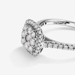 Stunning 0.73 TCW Round Moissanite Engagement Ring With Cluster Design 5