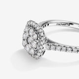 Stunning 0.73 TCW Round Moissanite Engagement Ring With Cluster Design 5