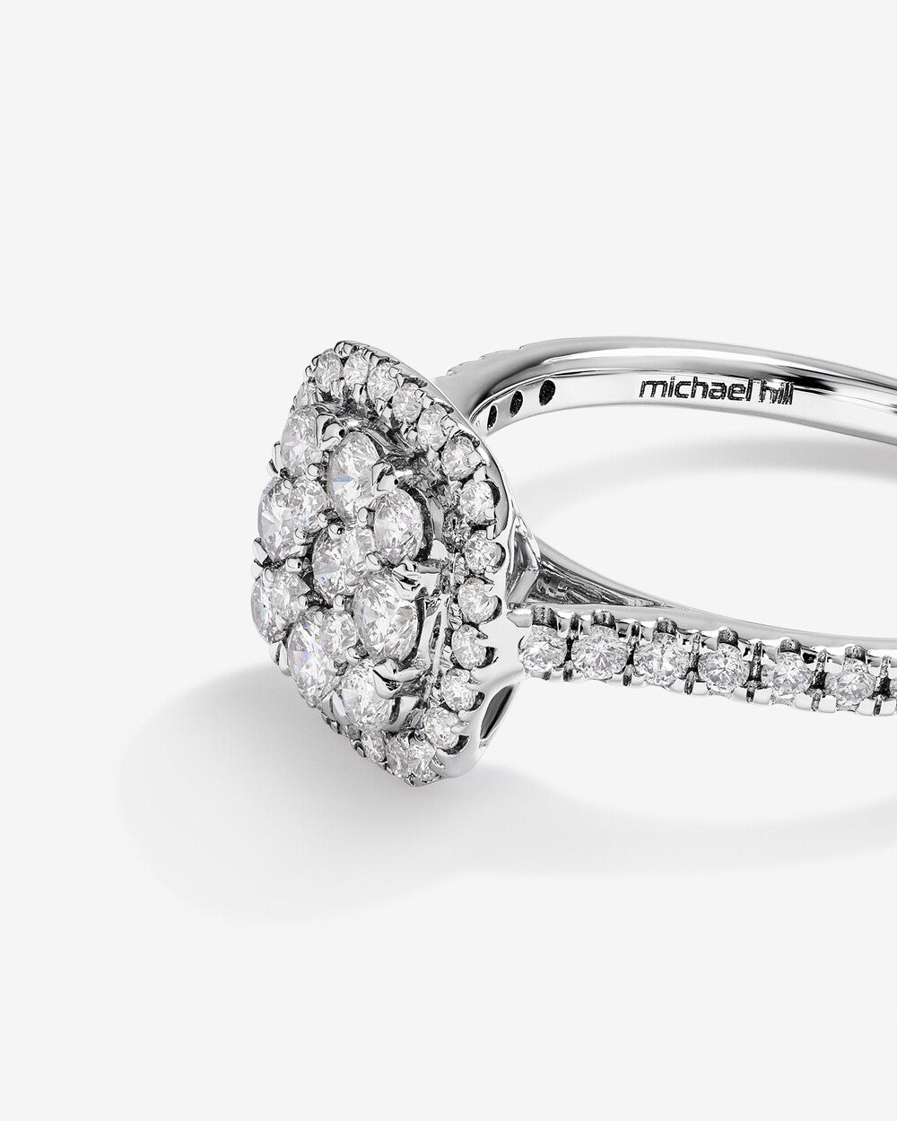 Stunning 0.73 TCW Round Moissanite Engagement Ring With Cluster Design 5
