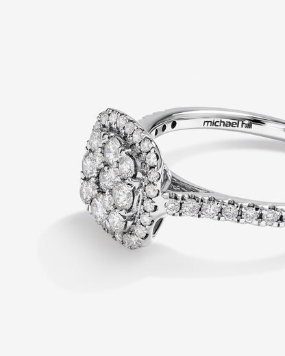 Stunning 0.73 TCW Round Moissanite Engagement Ring With Cluster Design 5