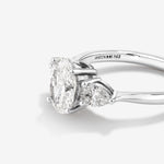Stunning 1.65 TCW Oval & Pear Moissanite Engagement Ring with Three Stone Design 5