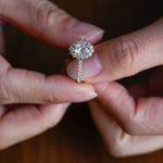 Stunning 1.0 - 2.0 CT Oval Moissanite Engagement Ring with Pave & Halo Design 2